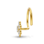 0.16 Carat Lab Grown Diamond Snowflake Nosepin | 14K Yellow Gold (Wire)
