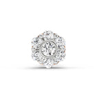0.11 Ct Floral Stud Round Shape Nose Pin | 14K Yellow Gold