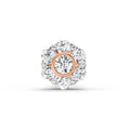 0.11 Ct Floral Stud Round Shape Nose Pin | 14K Rose Gold