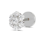 0.11 Ct Floral Stud Round Shape Nose Pin | 14K Yellow Gold