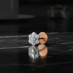 0.11 Ct Floral Stud Round Shape Nose Pin | 14K Yellow Gold