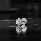 0.11 Ct Floral Stud Round Shape Nose Pin | 14K Yellow Gold