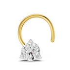 0.22 Carat Lab Grown Diamond Three Prong Solitaire Nosepin | 14K Yellow Gold (Wire)