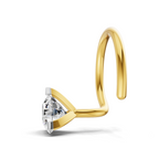 0.22 Carat Lab Grown Diamond Three Prong Solitaire Nosepin | 14K Yellow Gold (Wire)