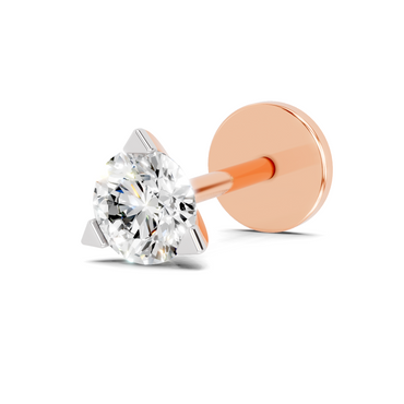 0.23 Carat Lab Grown Diamond Solitaire Nosepin | 14K Rose Gold (Screw)