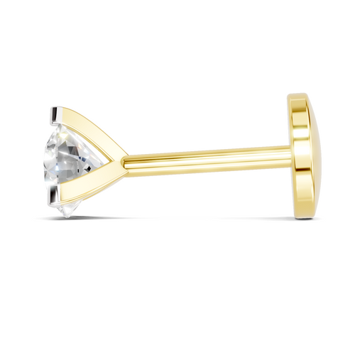 0.23 Carat Lab Grown Diamond Solitaire Nosepin | 14K Yellow Gold (Screw)