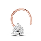 0.23 Carat Lab Grown Diamond Solitaire Nosepin | 14K Rose Gold (Wire)