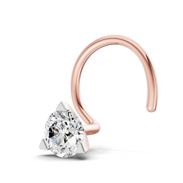 0.23 Carat Lab Grown Diamond Solitaire Nosepin | 14K Rose Gold (Wire)