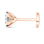 0.25 Carat Lab Grown Diamond Solitaire Nosepin | 14K Rose Gold (Screw)