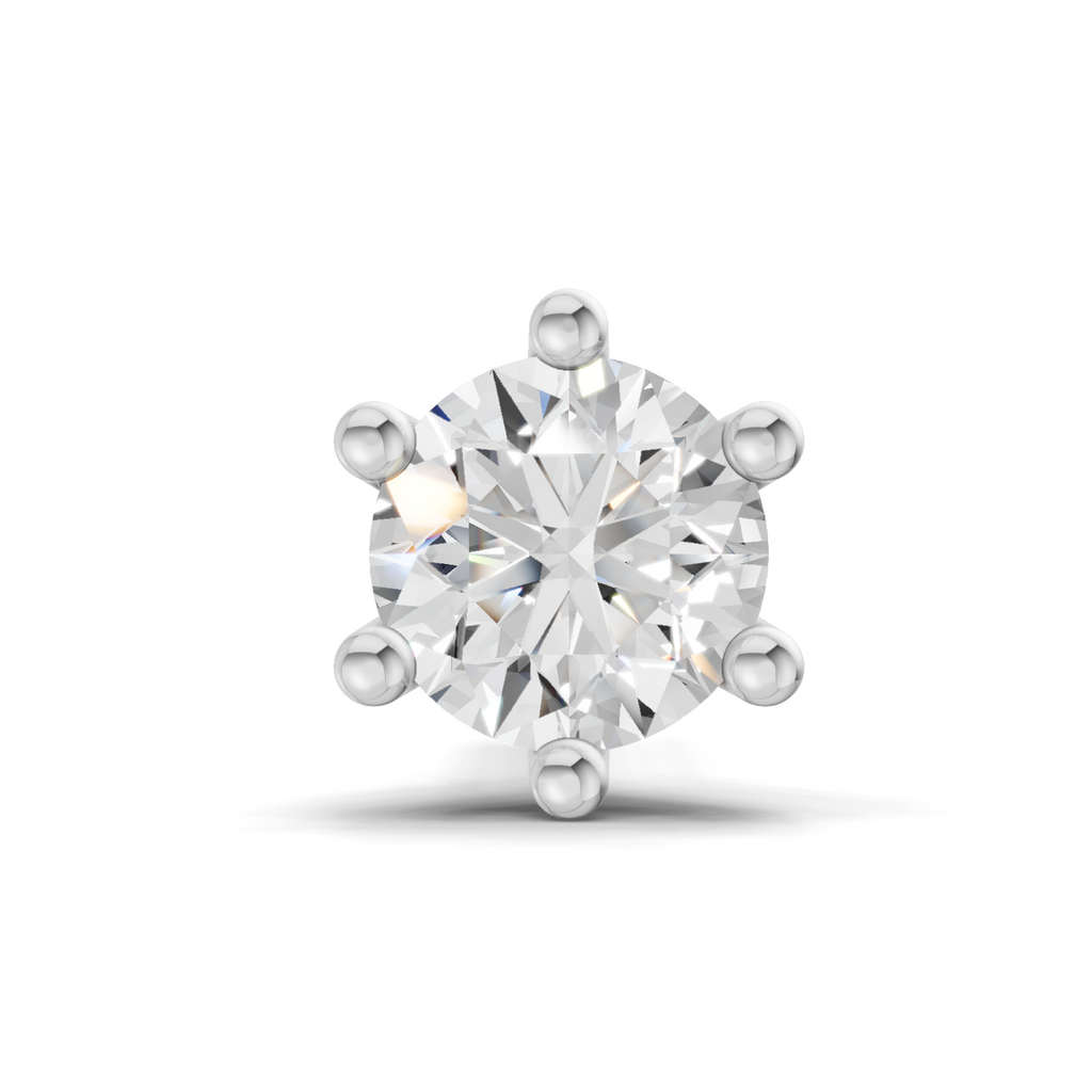 0.25 Carat Lab Grown Diamond Solitaire Nosepin | 14K Rose Gold (Screw)