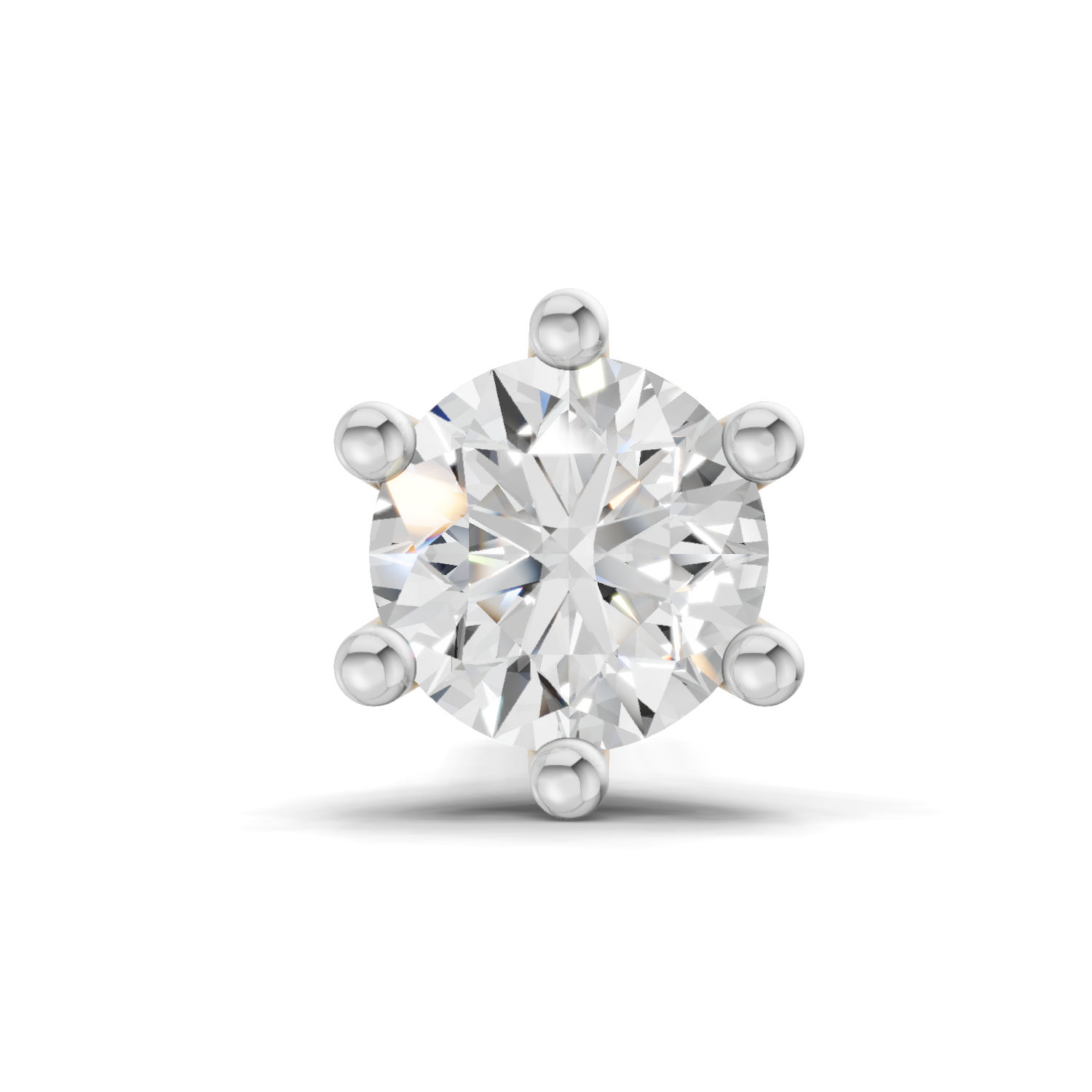 0.25 Carat Lab Grown Diamond Solitaire Nosepin | 14K White Gold (Screw)