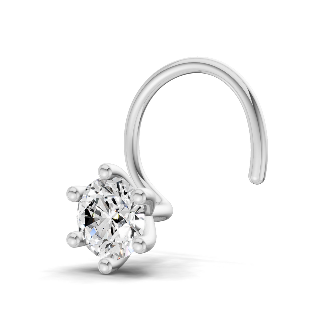 0.25 Carat Lab Grown Diamond Solitaire Nosepin | 14K White Gold (Wire)