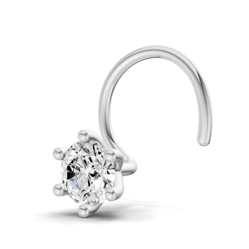 0.25 Carat Lab Grown Diamond Solitaire Nosepin | 14K White Gold (Wire)