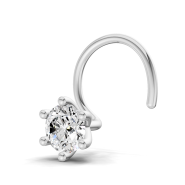 0.25 Carat Lab Grown Diamond Solitaire Nosepin | 14K White Gold (Wire)