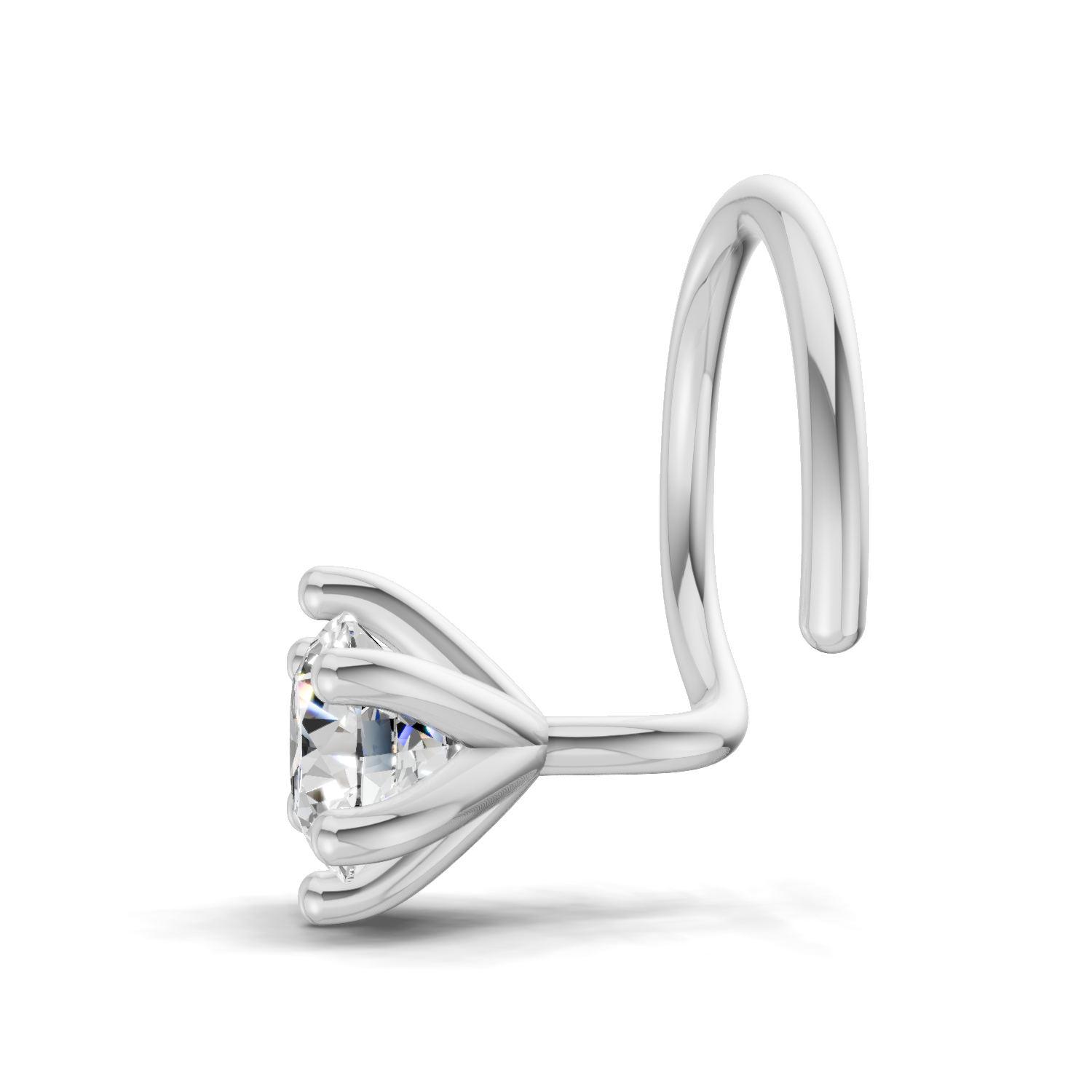 0.25 Carat Lab Grown Diamond Solitaire Nosepin | 14K White Gold (Wire)