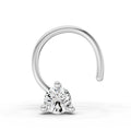 0.04 Ct Round Shape Soilitaire Diamond Nose Pin | 14K White Gold