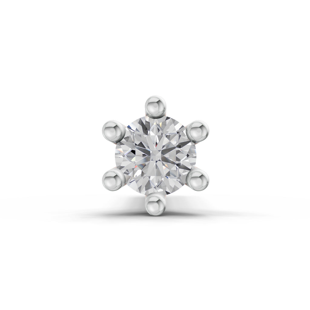 0.05 Ct Solitaire Round Shape Nose Pin | 14K Yellow Gold