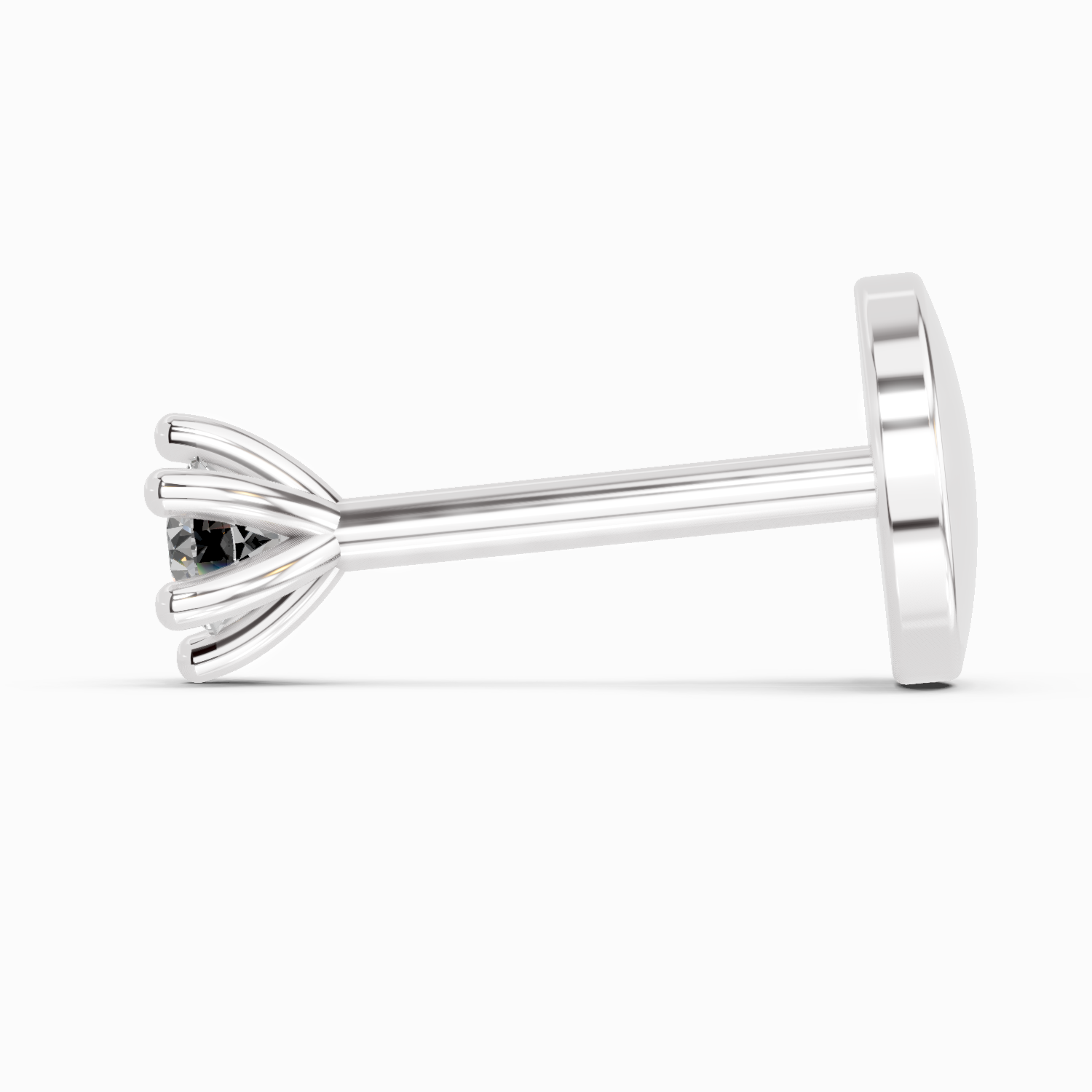 0.05 Ct Solitaire Round Shape Nose Pin | 14K Yellow Gold