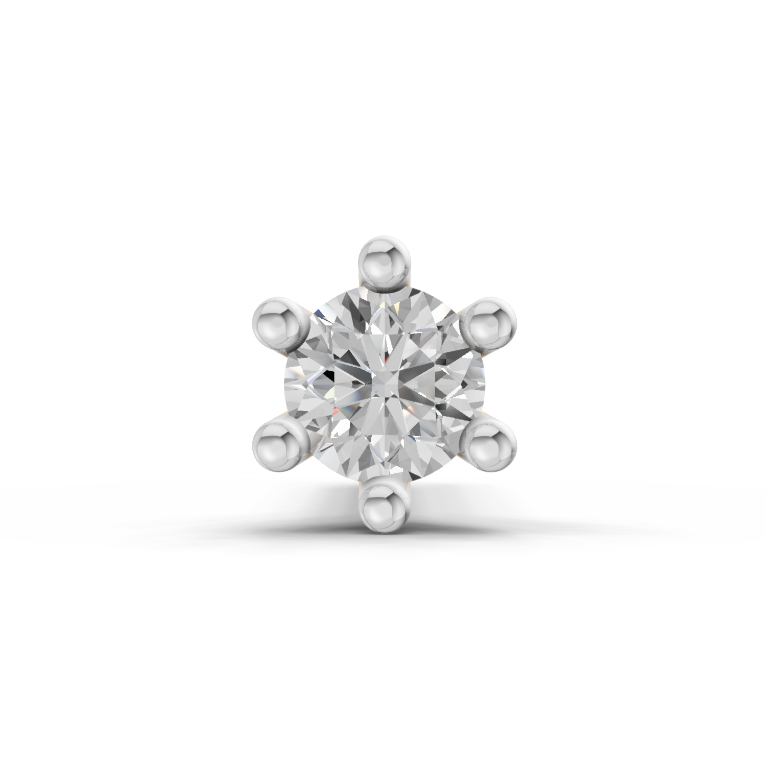 0.05 Ct Solitaire Round Shape Nose Pin | 14K Yellow Gold