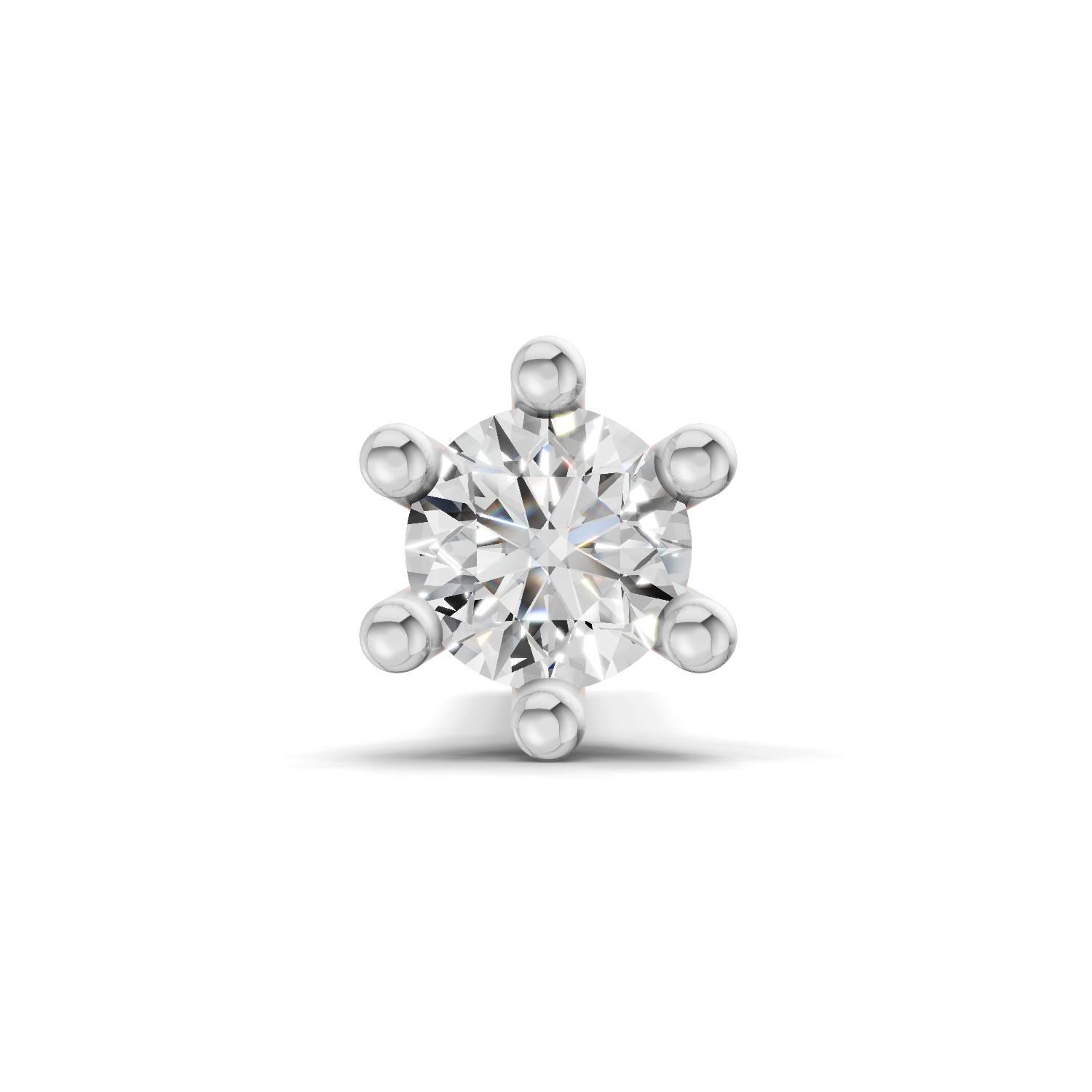 0.05 Ct Solitaire Round Shape Nose Pin | 14K Yellow Gold