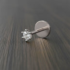 0.05 Ct Solitaire Round Shape Nose Pin | 14K Yellow Gold