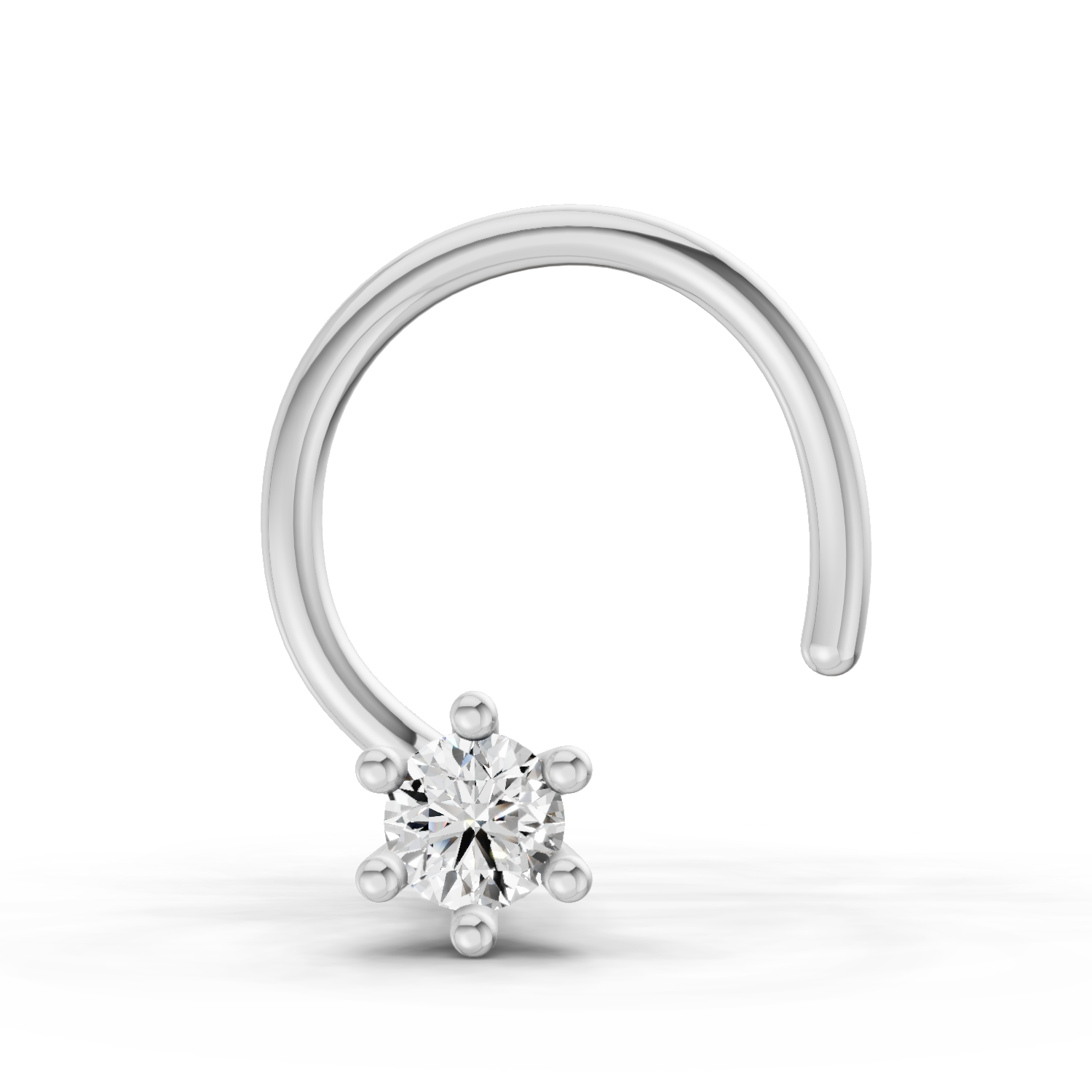 0.05 Ct Solitaire Round Shape Nose Pin | 14K Yellow Gold
