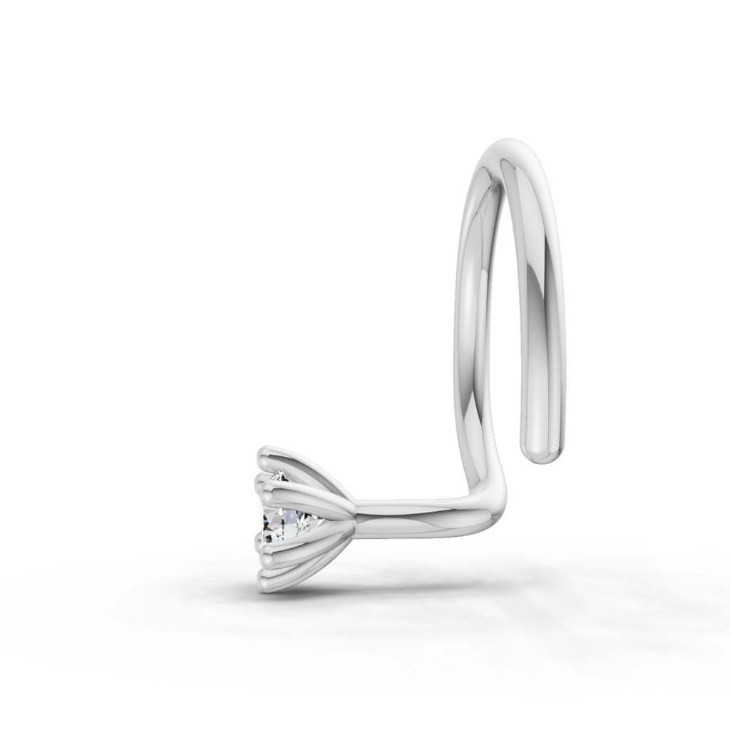 0.05 Ct Solitaire Round Shape Nose Pin | 14K Yellow Gold