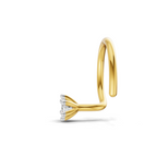 0.05 Ct Solitaire Round Shape Nose Pin | 14K Yellow Gold