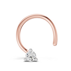 0.03 Ct Round Shape Soilitaire Diamond Nose Pin | 14K Yellow Gold