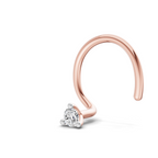 0.03 Ct Round Shape Soilitaire Diamond Nose Pin | 14K Yellow Gold