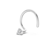 0.03 Ct Round Shape Soilitaire Diamond Nose Pin | 14K Yellow Gold