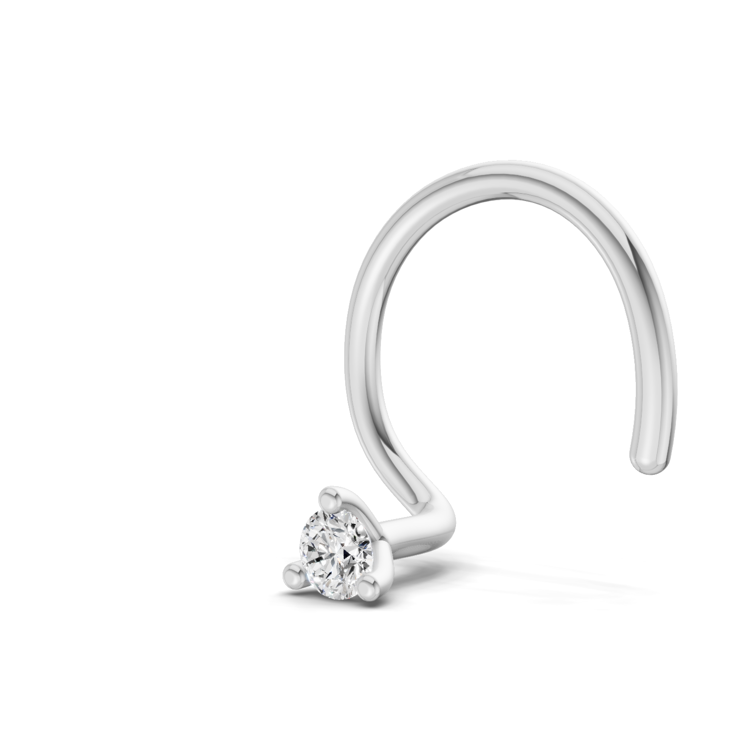 0.03 Ct Round Shape Soilitaire Diamond Nose Pin | 14K Yellow Gold