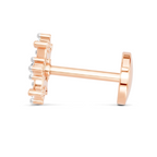 0.08 Carat Lab Grown Diamond Round Shape Snowflake Nosepin | 14K Rose Gold (Screw)