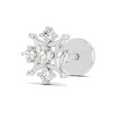 0.08 Carat Lab Grown Diamond Round Shape Snowflake Nosepin | 14K White Gold (Screw)