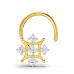 0.08 Carat Lab Grown Diamond Round Shape Snowflake Nosepin | 14K Yellow Gold (Wire)