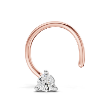0.09 Carat Round Shape Diamond Nose Pin | 14K Rose Gold