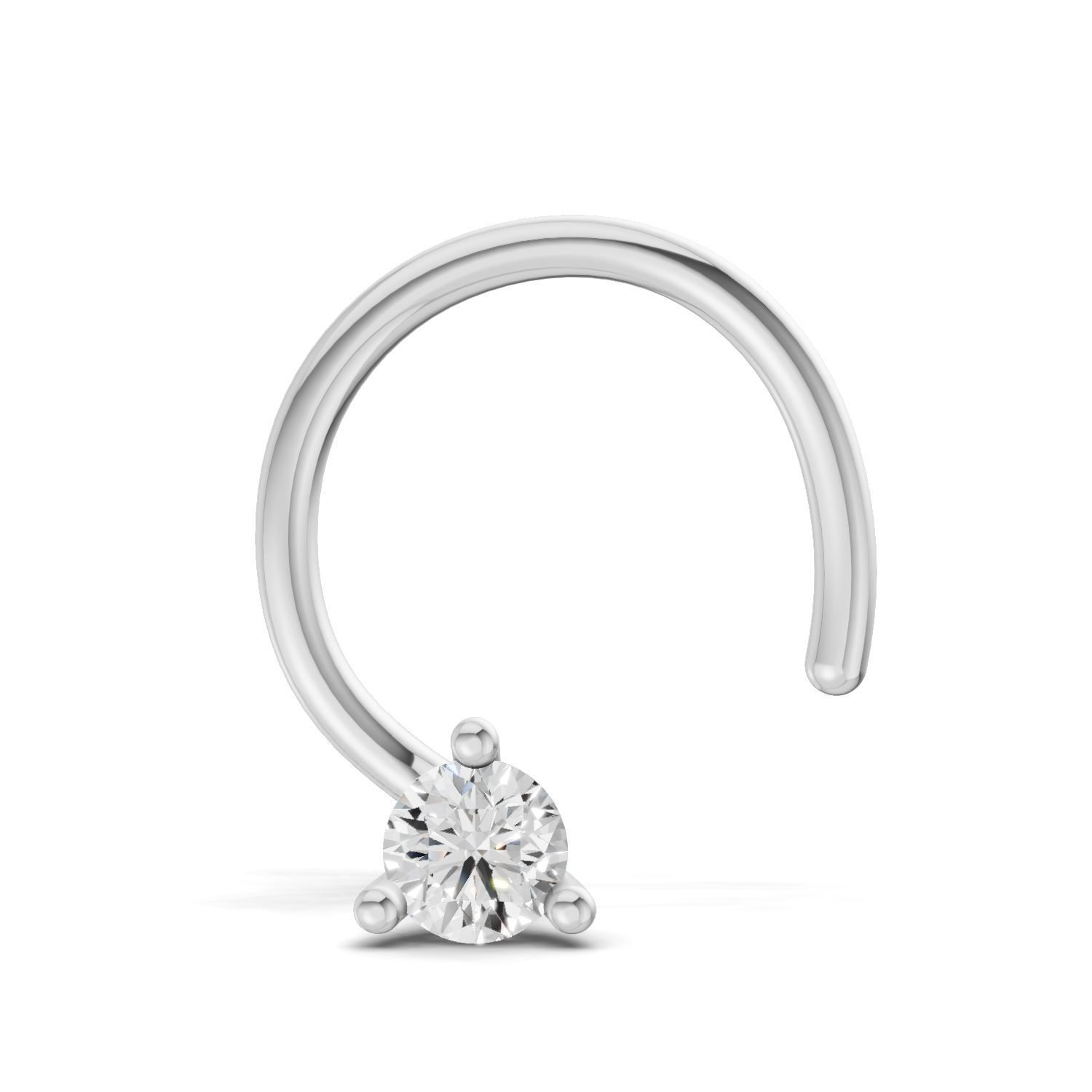 0.09 Carat Round Shape Diamond Nose Pin | 14K White Gold