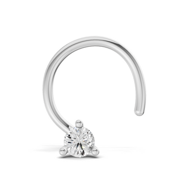 0.09 Carat Round Shape Diamond Nose Pin | 14K White Gold