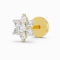 0.11 Ct Round Shape Nose Pin | 14K Yellow Gold
