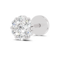 0.09 Carat Round Shape Floral Nose Pin | 14K White Gold-Screw