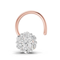 0.09 Carat Round Shape Floral Nose Pin | 14K Rose Gold