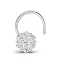 0.09 Carat Round Shape Floral Nose Pin | 14K White Gold