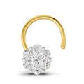 0.09 Carat Round Shape Floral Nose Pin | 14K Yellow Gold