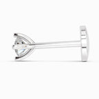 0.03 Carat Round Shape 4 Prong Solitaire Diamond Nose Pin | 14K Yellow Gold-Screw