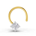 0.03 Ct Round Shape 4 Prong Solitaire Diamond Nose Pin | 14K Yellow Gold