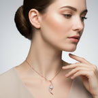 0.2 Ct Cluster Diamond Pendant Necklace in 14Kt