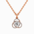 0.50 ct Infinity Knot Halo Diamond Pendant in 14K