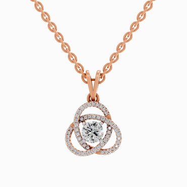 0.50 ct Infinity Knot Halo Diamond Pendant in 14K