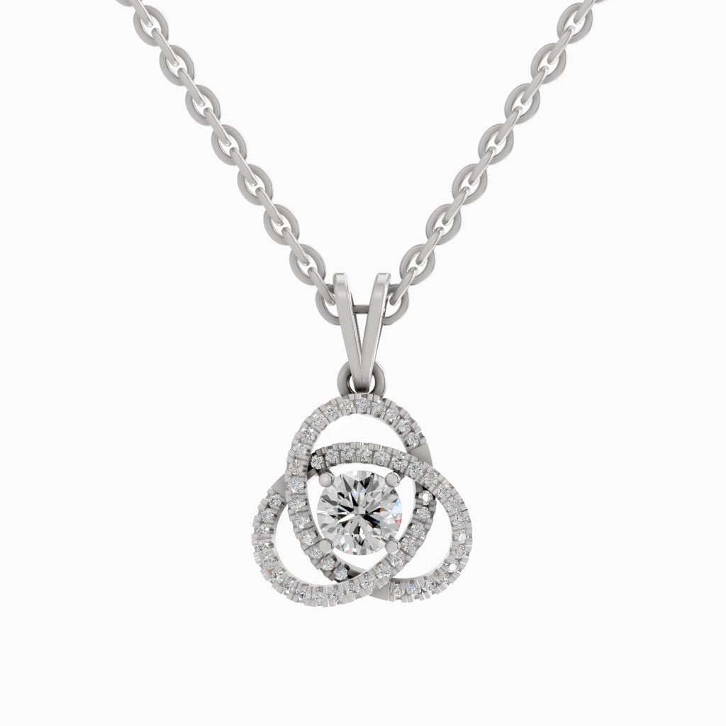 0.50 ct Infinity Knot Halo Diamond Pendant in 14K