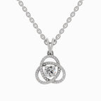 0.50 ct Infinity Knot Halo Diamond Pendant in 14K
